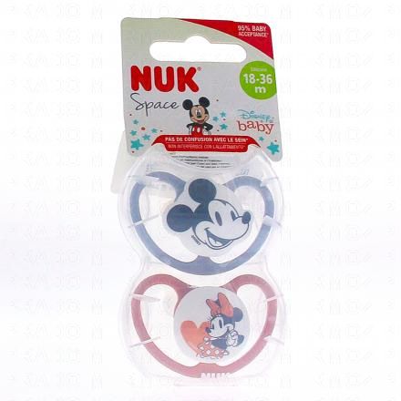 NUK Space Disney Baby Sucettes 18-36 mois x2