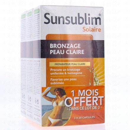 NUTREOV Sunsublim bronzage spécial peaux claires lot de 3 x 28 capsules
