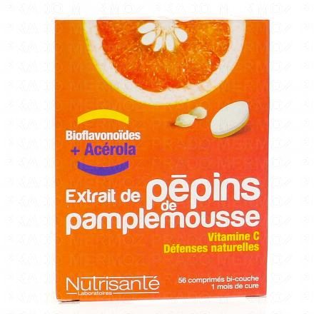 NUTRISANTÉ Extrait de pépins de pamplemousse + acerola 56 comprimés