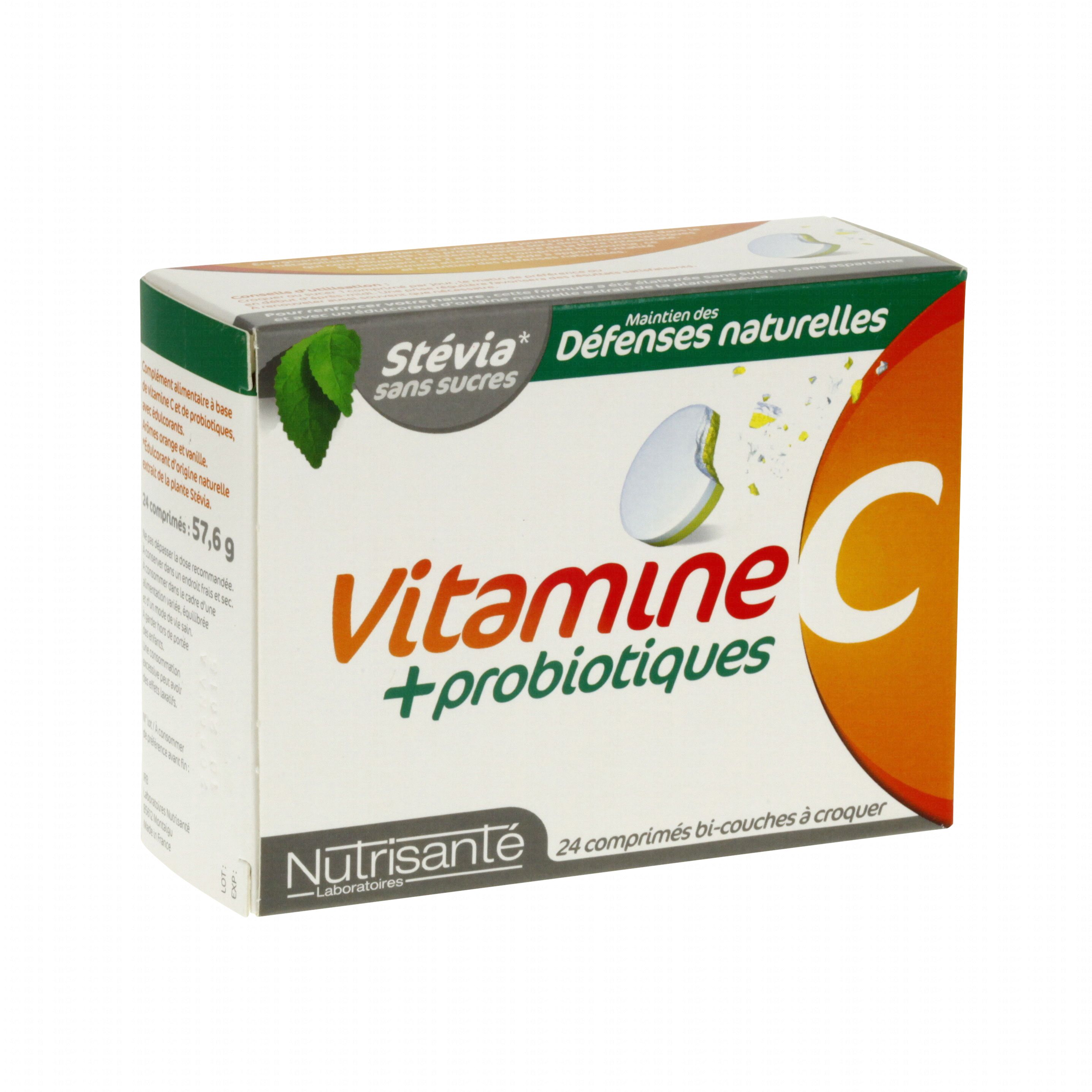 NUTRISANTÉ Vitamine C + def naturelles 24 comprimés à croquer