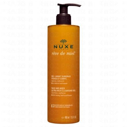 NUXE Rêve de miel gel lavant surgras visage corps eco recharge 400ml