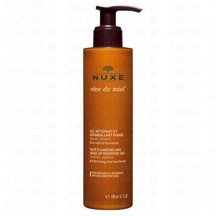 NUXE Rêve de miel gel nettoyant et démaquillant visage flacon 200ml