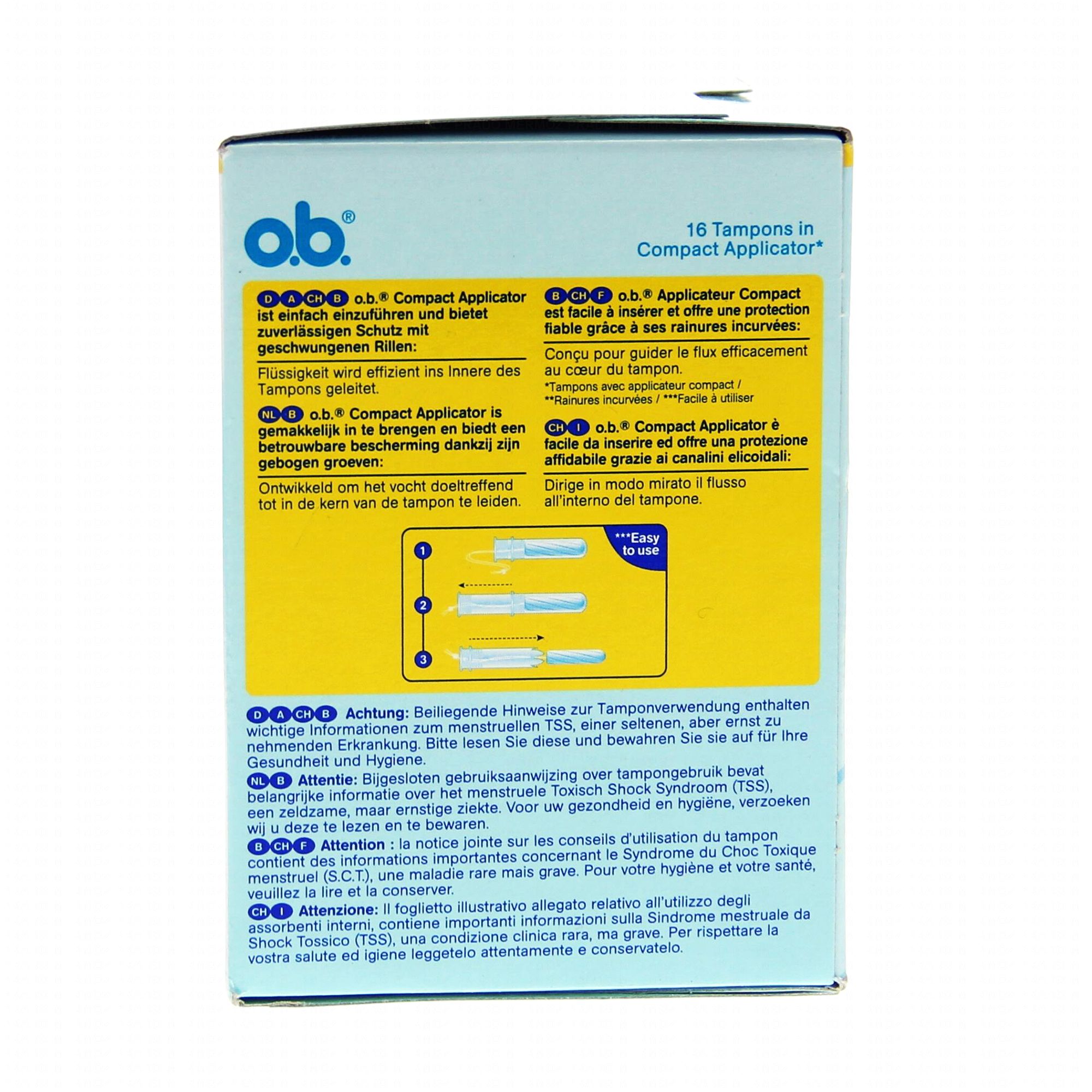 OB Compact Applicator tampons normal x 16 Parapharmacie en ligne