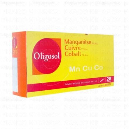 OLIGOSOL Manganèse Cuivre Cobalt x28 ampoules de 2ml