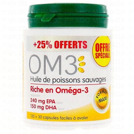 OM3 Huile de poisson sauvage format maxi environ 150 capsules