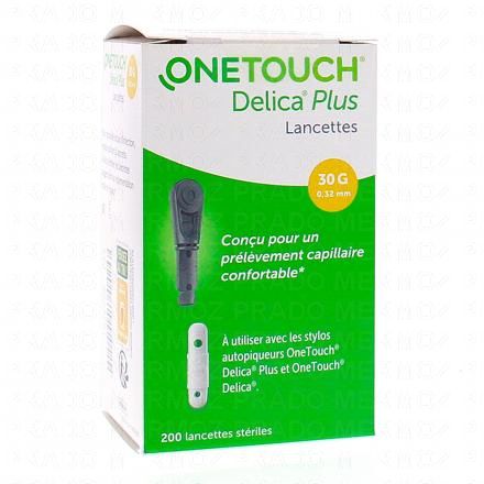 ONETOUCH D&eacute;licaPlus - Lancettes pour pr&eacute;l&egrave;vement capillaire x200