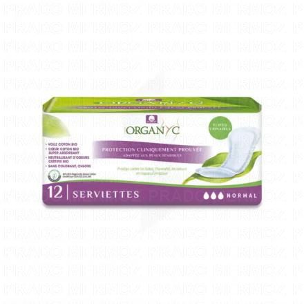 ORGANYC Fuites Urinaires Serviette Jetable Coton Bio Normal x12
