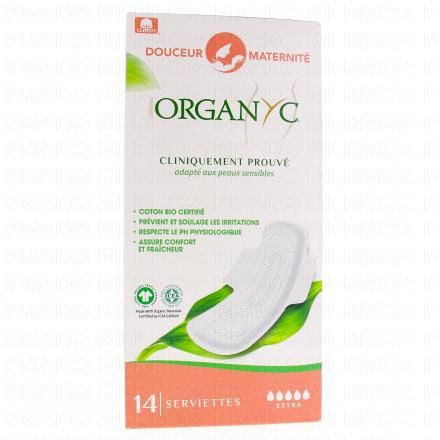 ORGANYC Serviette maternité maxi douceur (x14)