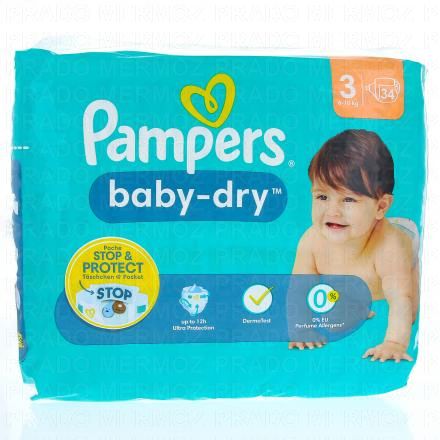 PAMPERS Baby dry 12h (taille 3 (paquet de 34))