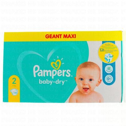 PAMPERS Baby dry 12h Taille 2 (120 couches)