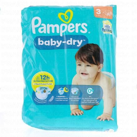 PAMPERS Baby dry 12h (taille 3 - 6à10kg x 35 couches)
