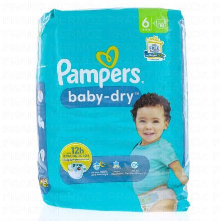 PAMPERS Baby dry 12h Taille 6 - 13à18kg (x18 couches)
