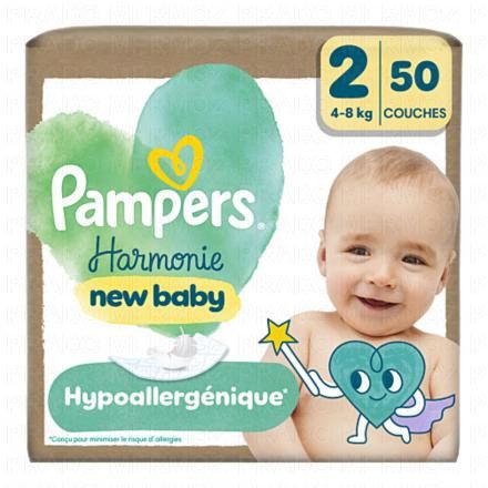 PAMPERS Harmonie New Baby - Couche hypoallergénique (taille 2 - 4à8kg x24 couches)