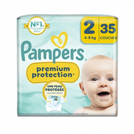 PAMPERS Premium Protection Taille 2 - 4 &agrave; 8kg (x35 couches)