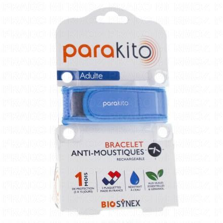 PARAKITO Bracelet Anti moustiques Adulte (bleu)