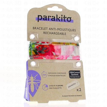 PARAKITO Bracelet anti moustiques rechargeable x2 (camouflage rose)
