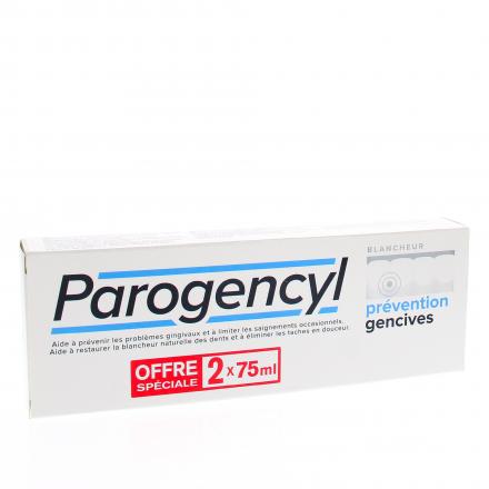 PAROGENCYL Dentifrice prévention gencives blancheur (lot de 2*75ml)