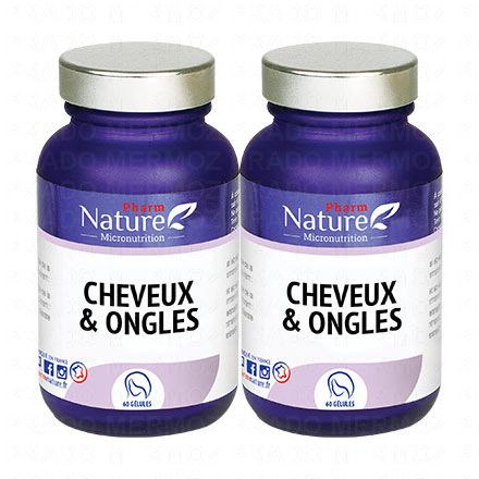 PHARM NATURE MICRONUTRITION Ongles & cheveux (lot de 2 * 60 gélules)