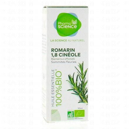 PHARMASCIENCE Huile essentielle de Romarin 1.8 Cinéole bio flacon 10 ml