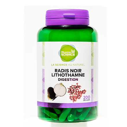 PHARMASCIENCE Digestion - Radis Noir Lithothamne 200 gélules