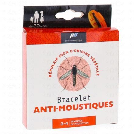 PHARMAVOYAGE Bracelet anti-moustiques (couleur orange)