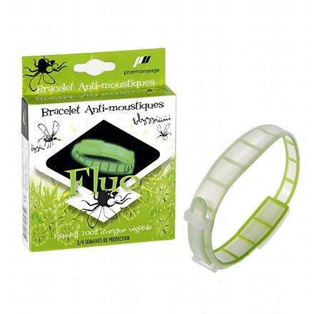 PHARMAVOYAGE Bracelet anti-moustiques vert fluo