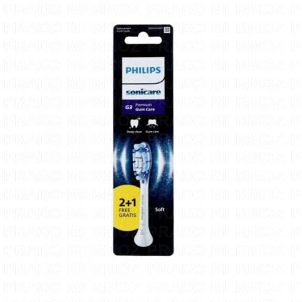 PHILIPS Sonicare G3 Premium Gum Care Recharge t&ecirc;te de brosse &agrave; dents 2+1 (blanc)