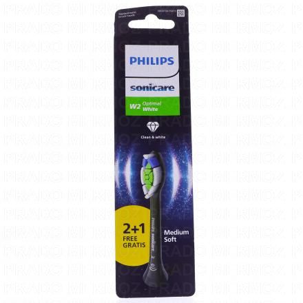 Sonicare W2 optimal white - Tête de brosse de rechange noire x2 + 1 offerte