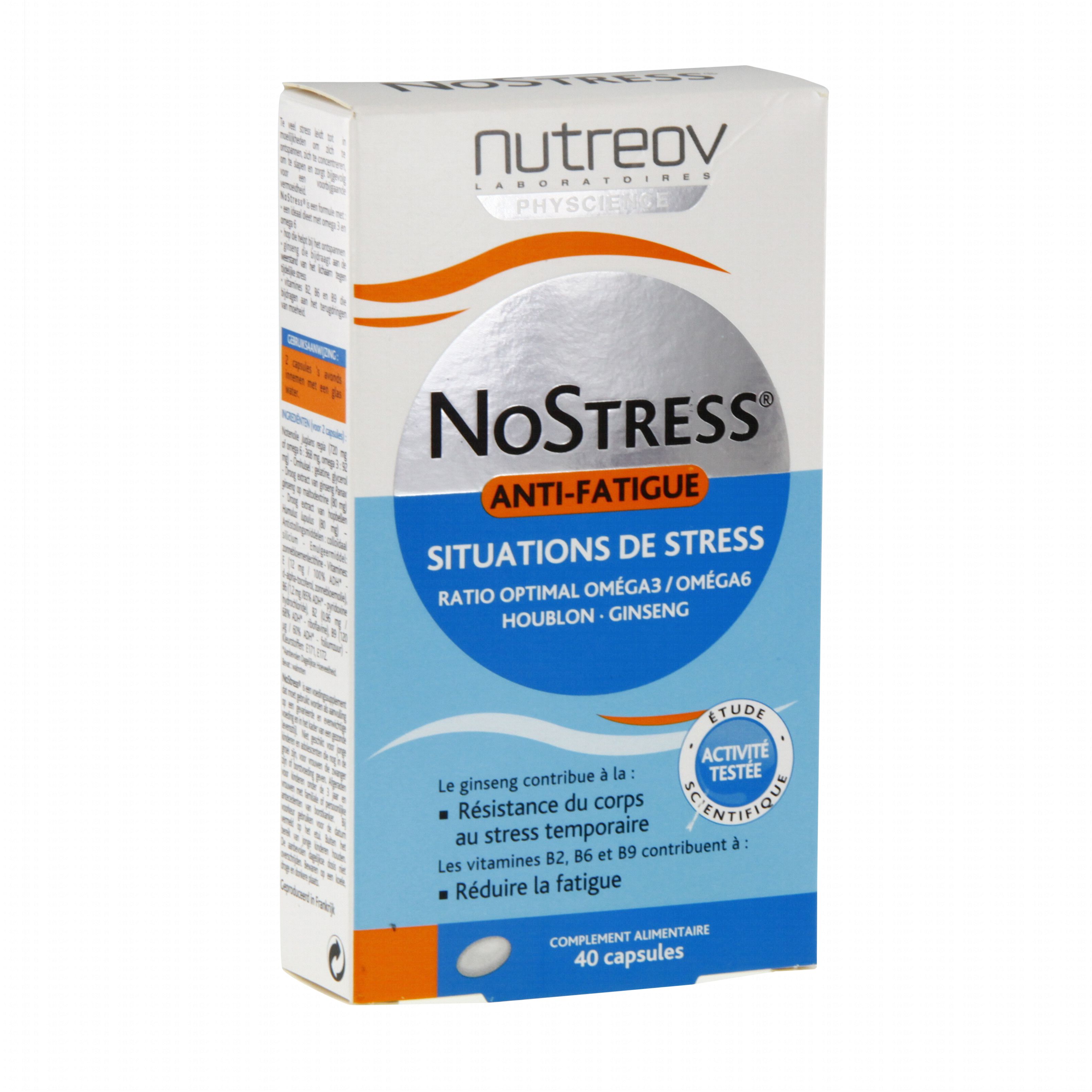 NUTREOV Nostress antifatigue 40 capsules  Parapharmacie en ligne