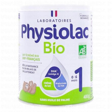PHYSIOLAC Bio Lait Infantile 1er âge 400g