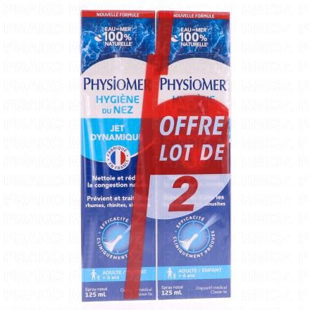 PHYSIOMER Hygiène du nez jet dynamique (lot de 2 flacons 125ml)