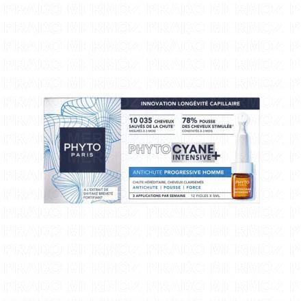 PHYTO Phytocyane Intensive+ - Traitement Anti-Chute de Cheveux Progressive Homme 12 fioles