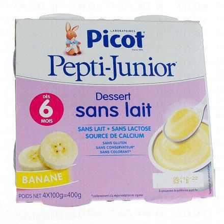PICOT Pepti-Junior Crème dessert sans lait saveur banane 4x100g