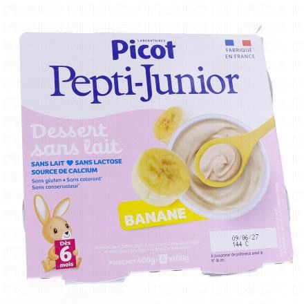 PICOT Pepti-Junior Crème dessert sans lait saveur banane 4x100g