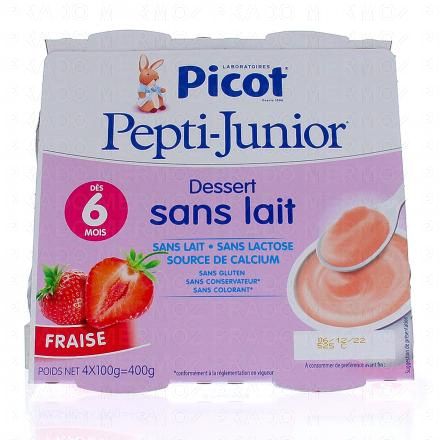 Pepti-Junior Crème dessert sans lait saveur fraise 4x100g 2