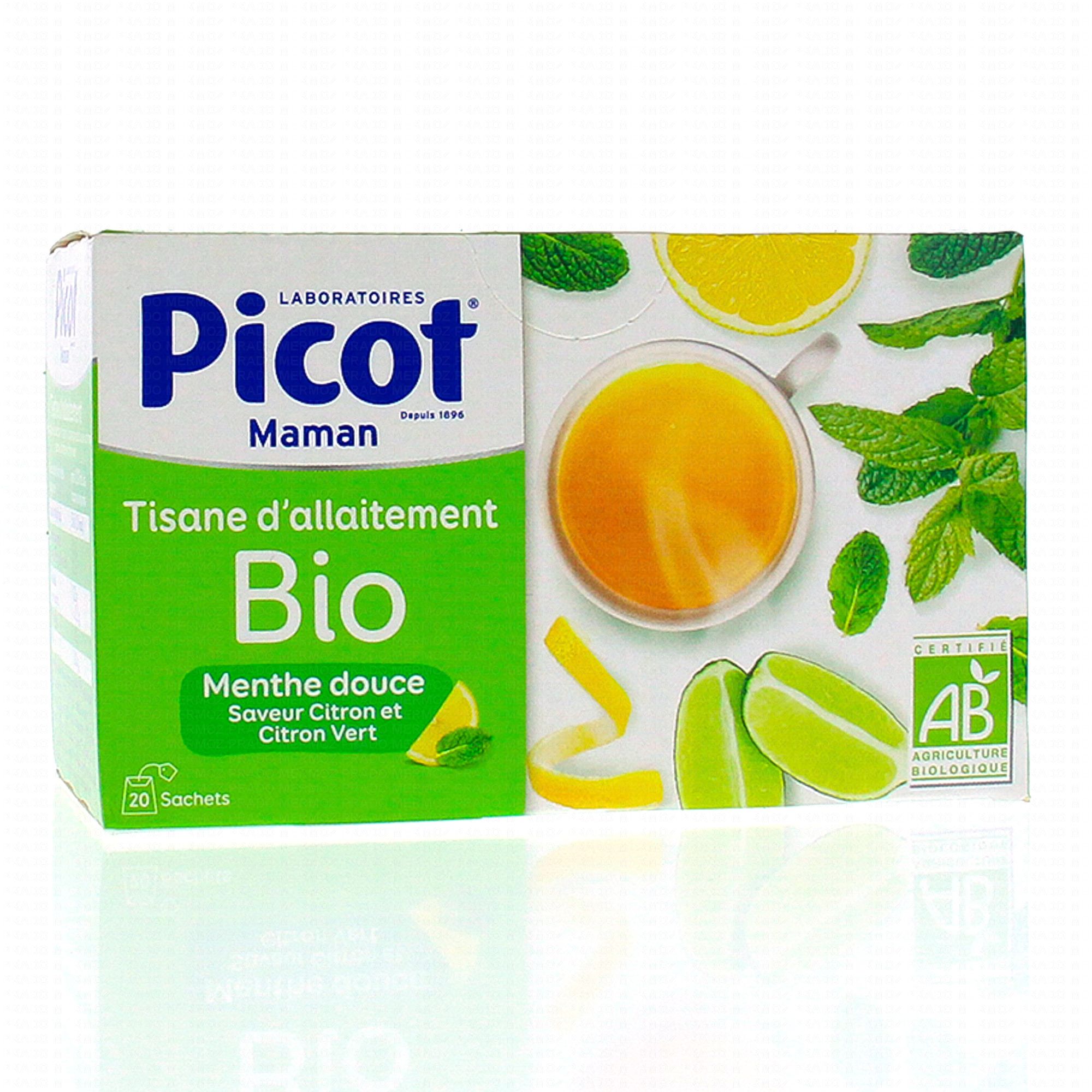 PICOT Tisane allaitement bio saveur Menthe douce citron vert x20 sachets -  Parapharmacie Prado Mermoz