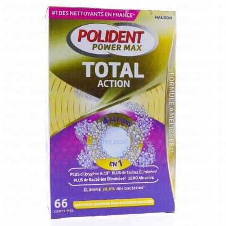 POLIDENT Power Max Total Action x66 Comprimés