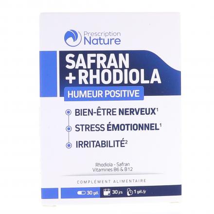 PRESCRIPTION NATURE Safran+Rhodiola x30 gélules