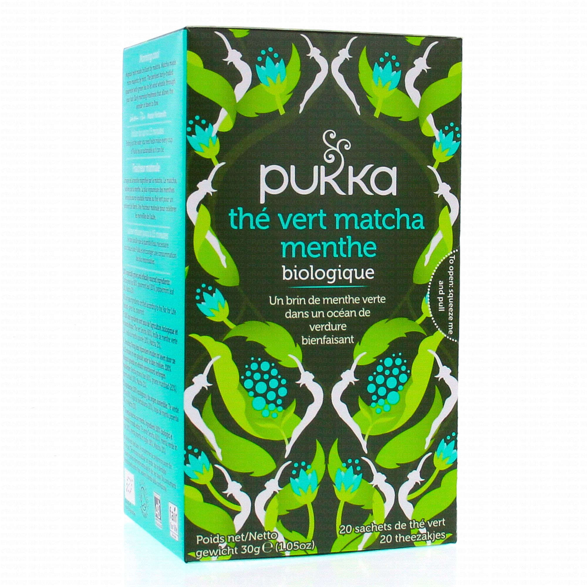 PUKKA Infusions thé vert matcha menthe bio x20 Sachets - Parapharmacie  Prado Mermoz