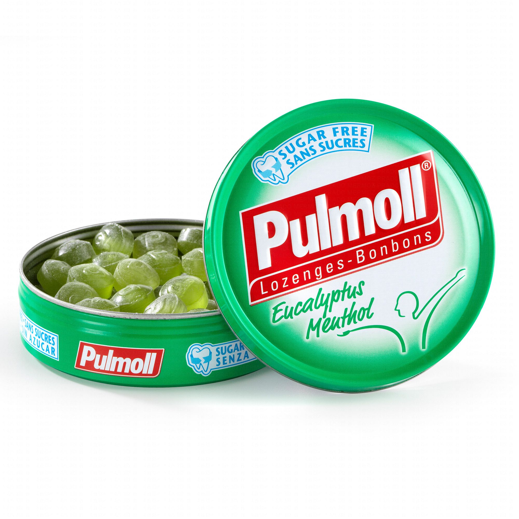 PULMOLL Pastilles eucalyptus Menthol sans sucre boîte de 45g -  Parapharmacie Prado Mermoz