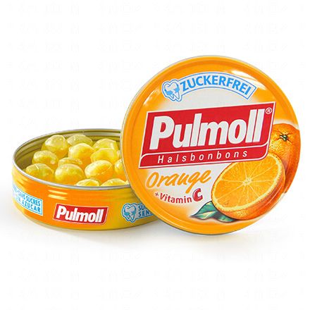 PULMOLL Pastilles orange vitamine C sans sucre boîte de 45g