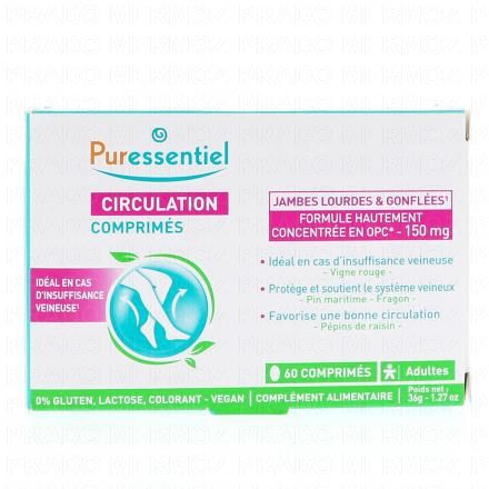 PURESSENTIEL Circulation - Jambes Lourdes & Gonflées x60 comprimés