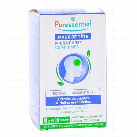 PURESSENTIEL Migra Pure Maux de Tête x15 comprimés