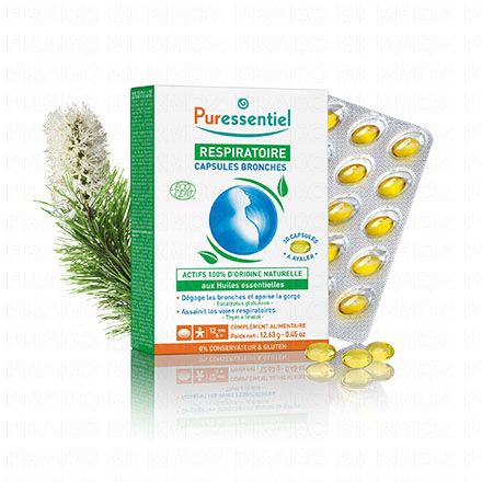 PURESSENTIEL Respiratoire - Capsules bronches bio x30