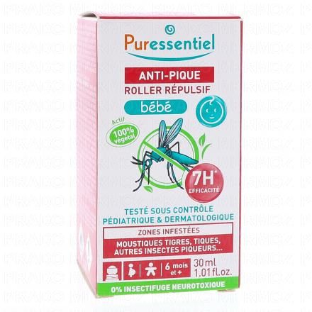 PURESSENTIEL Roller r&eacute;pulsif anti-pique b&eacute;b&eacute; roll-on 30ml