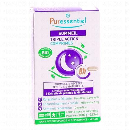 PURESSENTIEL Sommeil triple action x15 comprimés