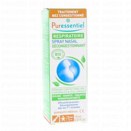 PURESSENTIEL Spray respiratoire nasal d&eacute;congestionnant vapo 15ml