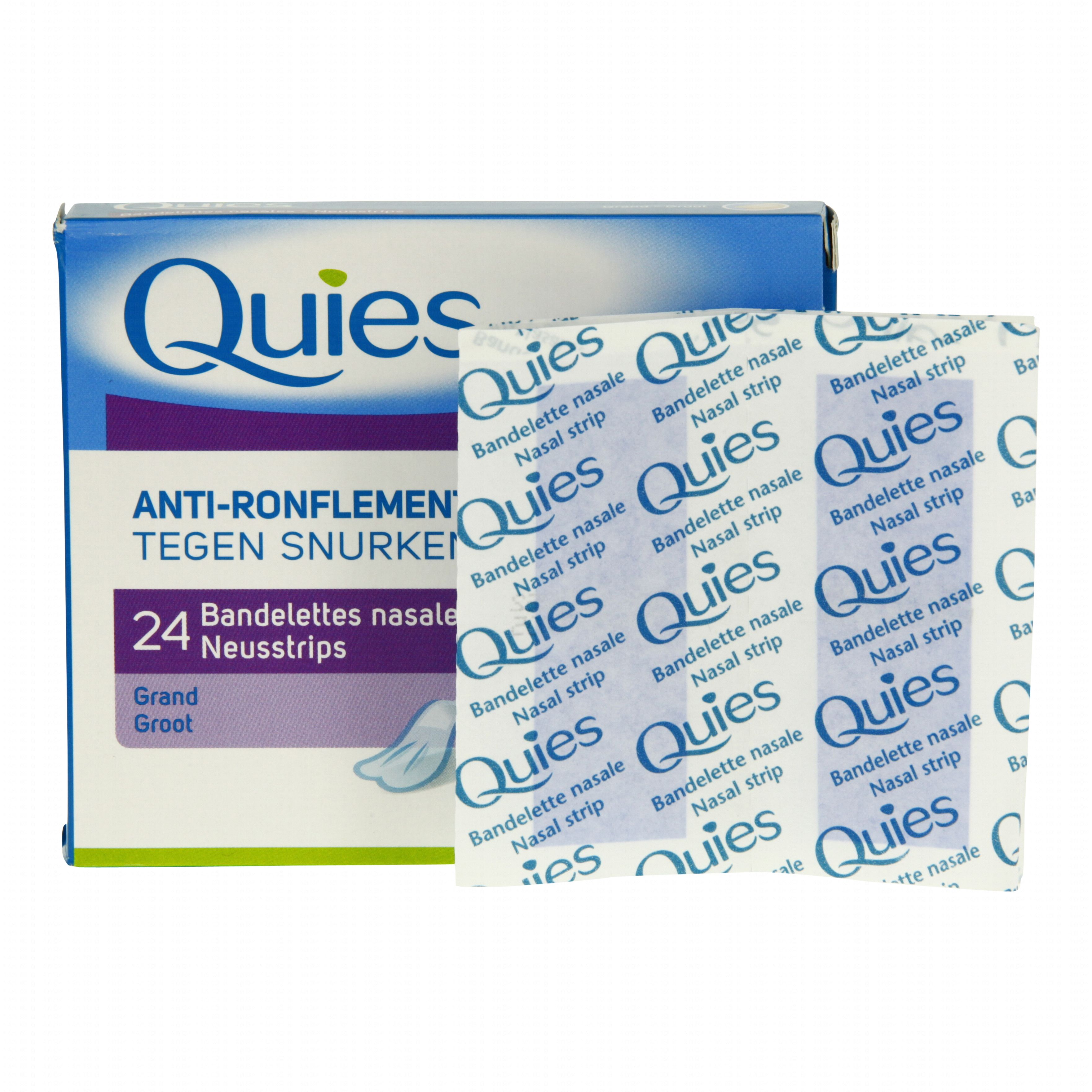 Quies Anti-Ronflement 24 Bandelettes Nasales - L