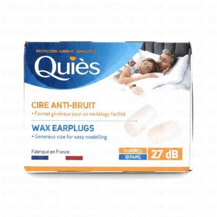 QUIES Cire Anti-Bruit format g&eacute;n&eacute;reux boite de 10 paires