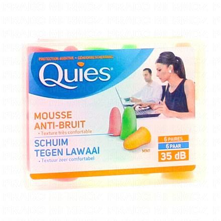 QUIES Protections auditives mousse boîte de 6 paires